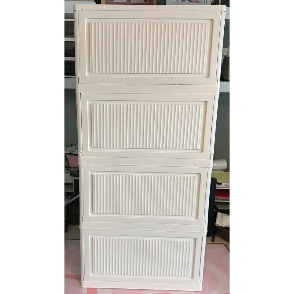 Modular Stackable Storage Cabinet Collapsible Storage Bins (set of 4) new